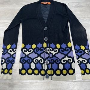Tory Burch 100% Wool Cardigan Heavy Buttons Long Sleeve Sweater | XS